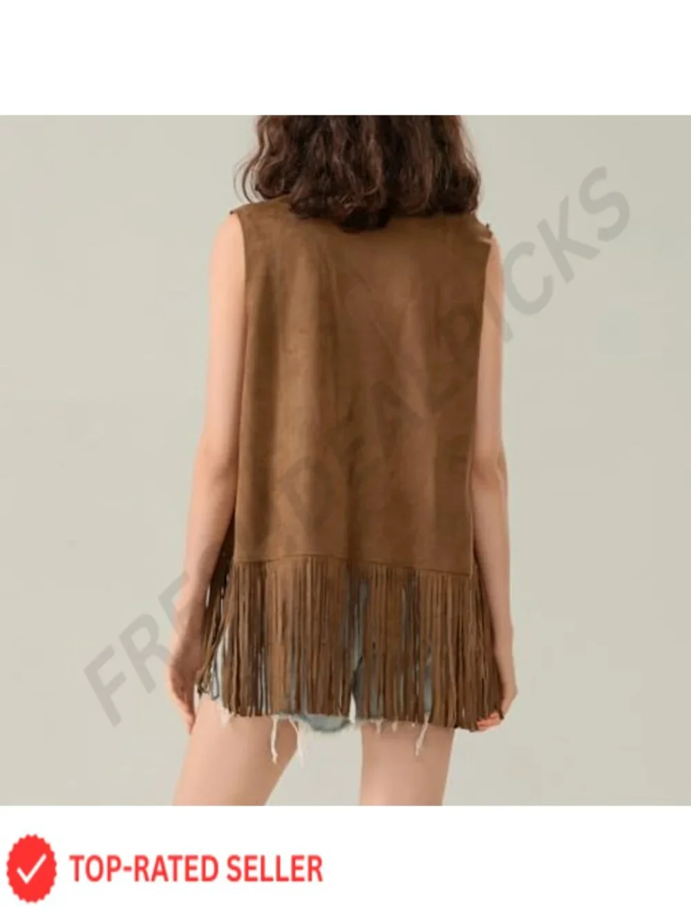 Fringe Vest Women Sleeveless Western Cowgirl Faux Suede Tassel Cardigan Hippie